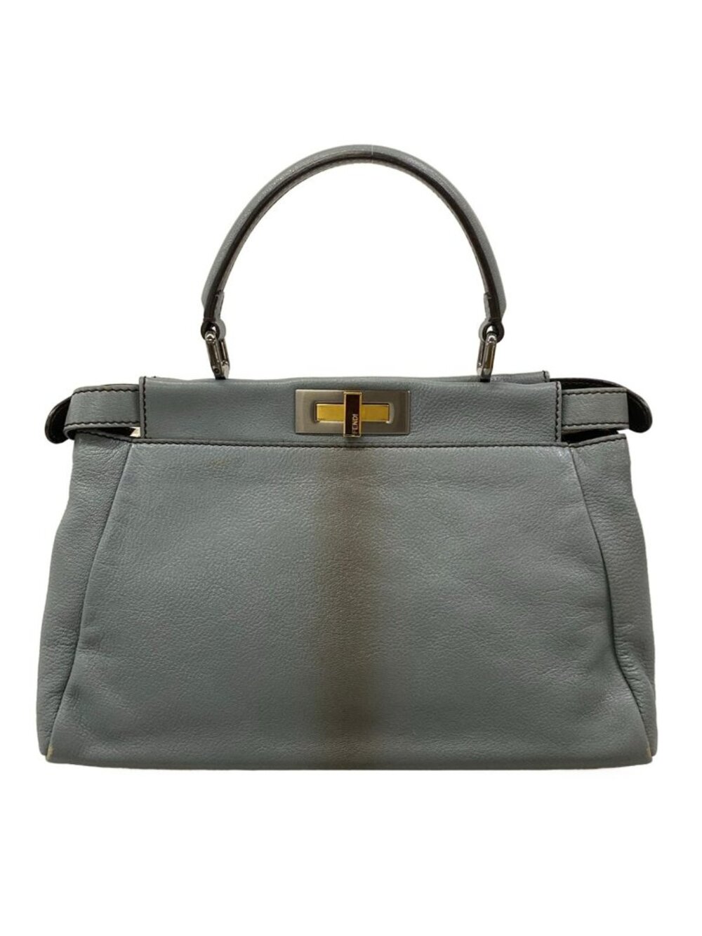 Fendi Handbag Peekaboo Gray Leather